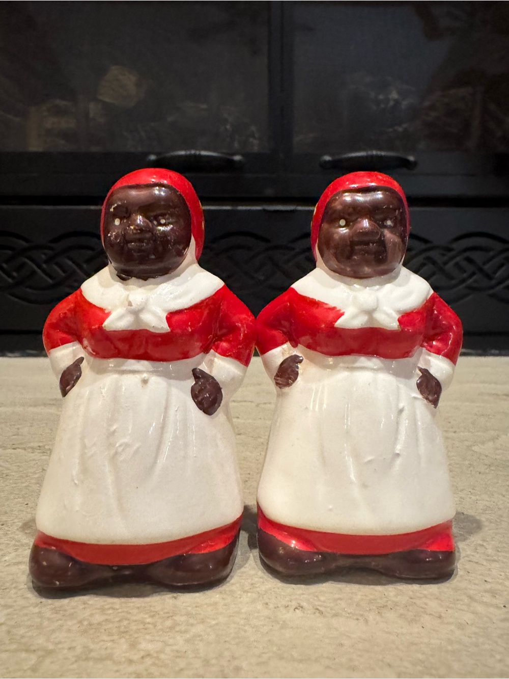 Vintage Black Americana Mammy Salt & Pepper Shakers Ceramic 4“